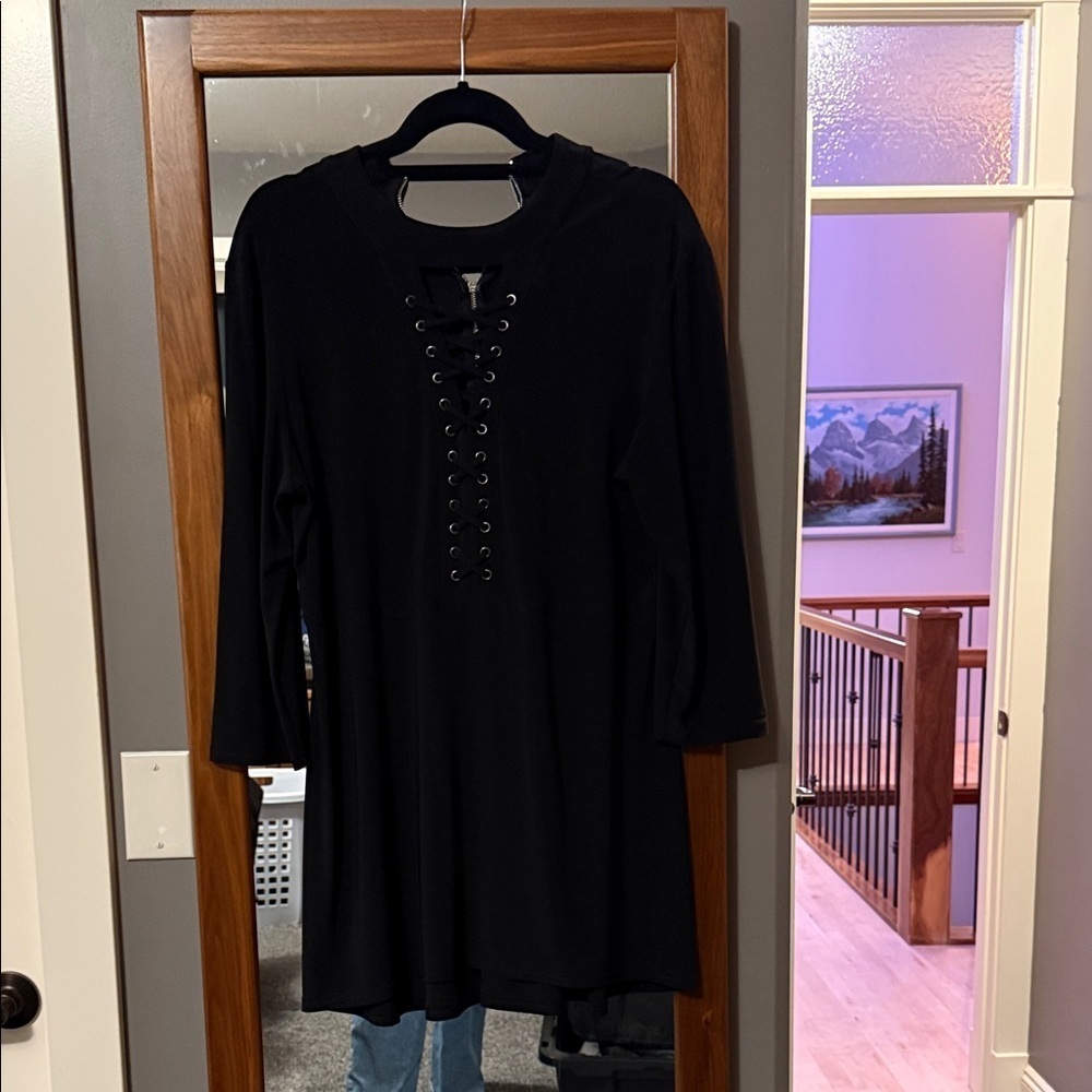 Black Lace-Up Dress